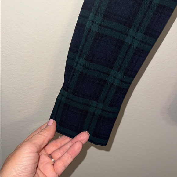 J. Crew Tartan Plaid Sheer Blouse / size small. B8 - Picture 6 of 8